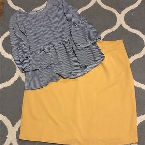Dainty Jewell’s Mustard Pencil Skirt